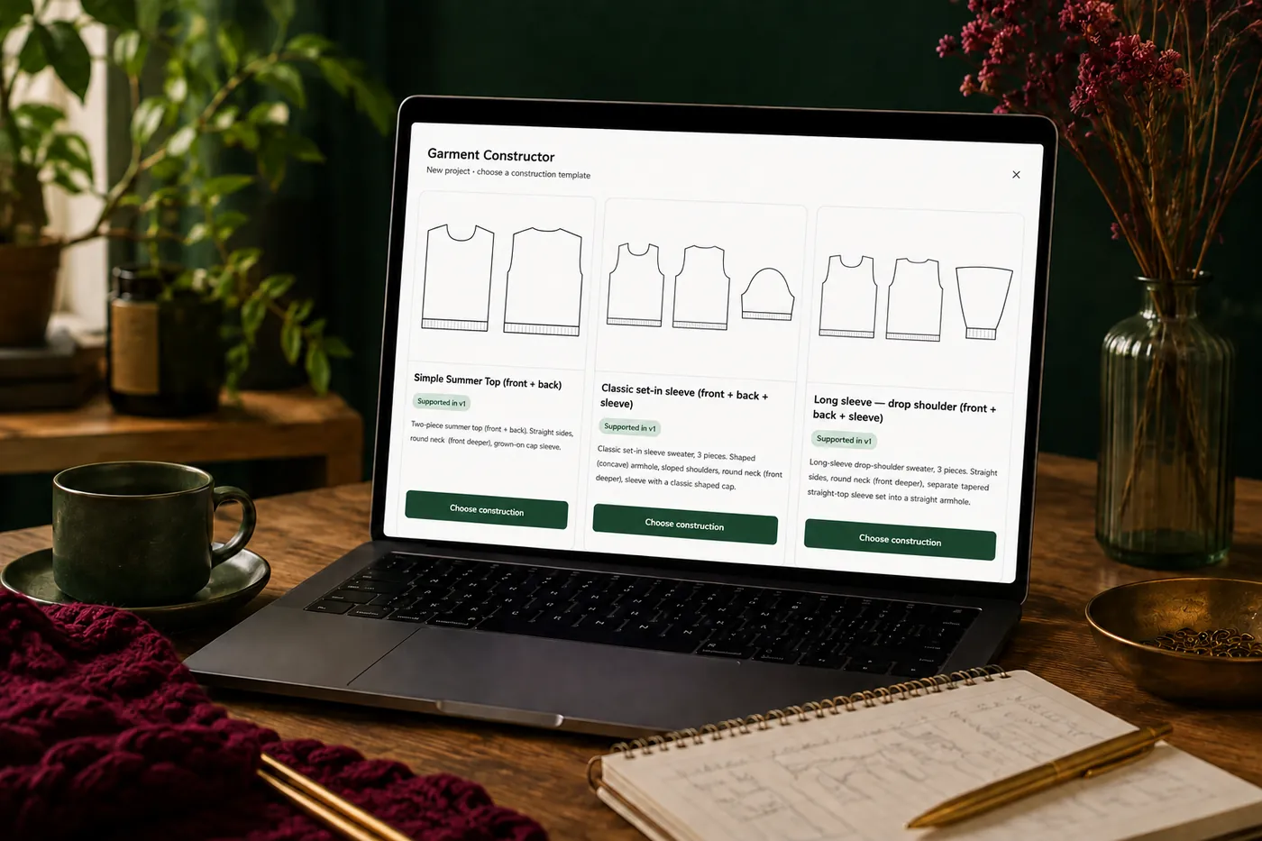 Garment Constructor in the KnitLab application