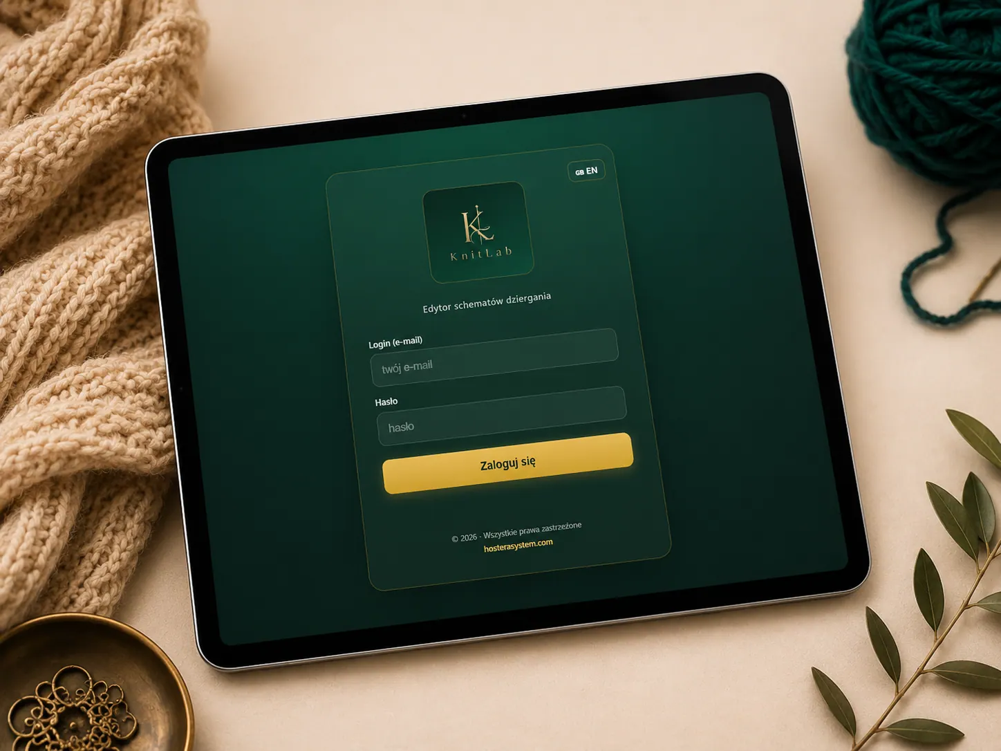 KnitLab on tablet